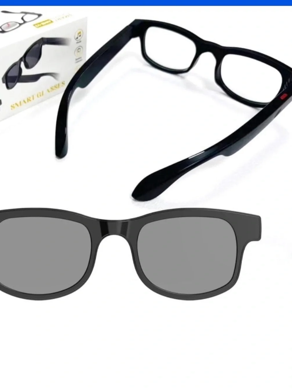 Black Smart Glasses - Bluetooth Audio Sunglasses